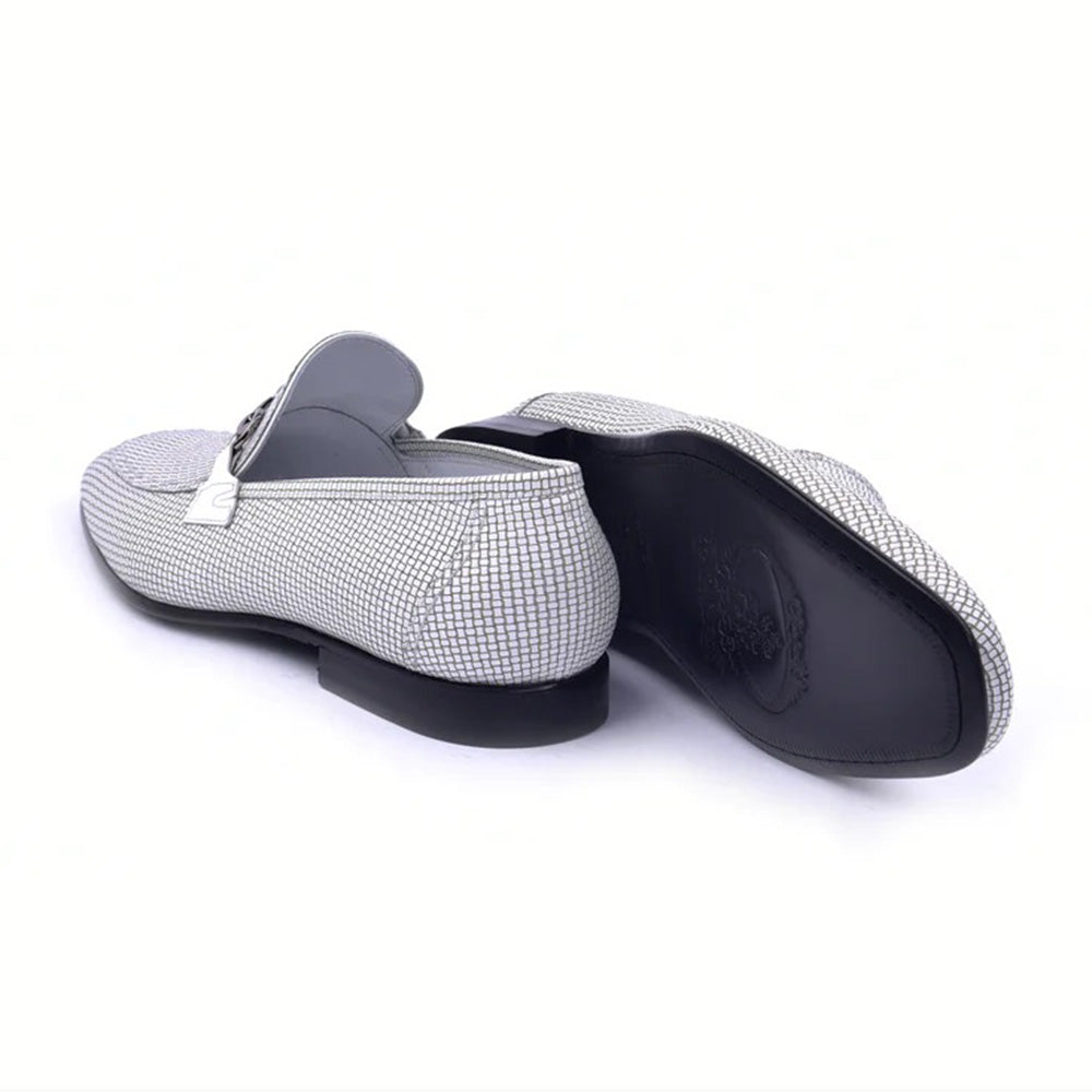 Corrente C02021-6091-2 Loro Design Leather Loafers White