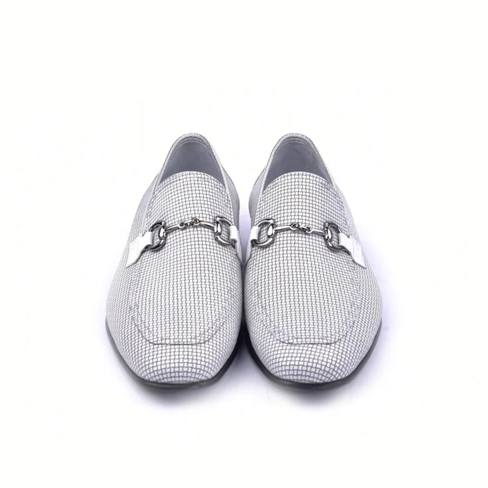 Corrente C02021-6091-2 Loro Design Leather Loafers White