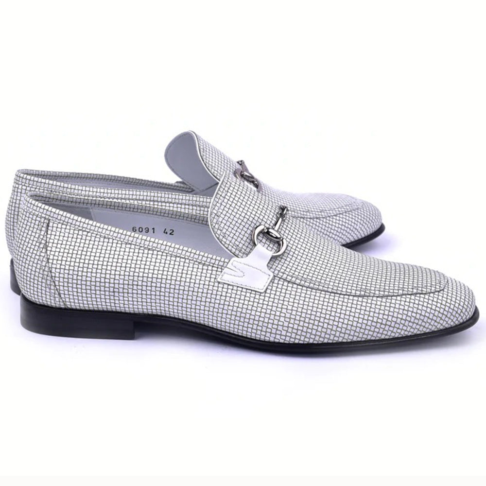 Corrente C02021-6091-2 Loro Design Leather Loafers White