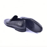Corrente C02201-5405 Genuine Ostrich Loafers Black
