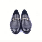 Corrente C02201-5405 Genuine Ostrich Loafers Black