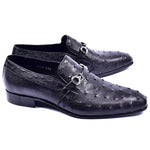 Corrente C0222-5776 Genuine Ostrich Loafers Black
