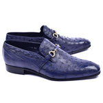 Corrente C0223-5776 Genuine Ostrich Loafers Navy