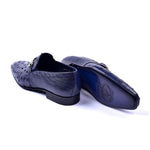 Corrente C0223-5776 Genuine Ostrich Loafers Navy