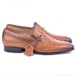 Corrente C0224-5776 Genuine Ostrich Loafers Tan