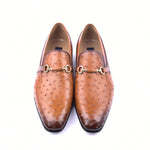 Corrente C0224-5776 Genuine Ostrich Loafers Tan