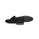 Corrente C025-4728S Suede Kilttie Buckle Loafer Shoes Black