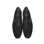 Corrente C025-4728S Suede Kilttie Buckle Loafer Shoes Black