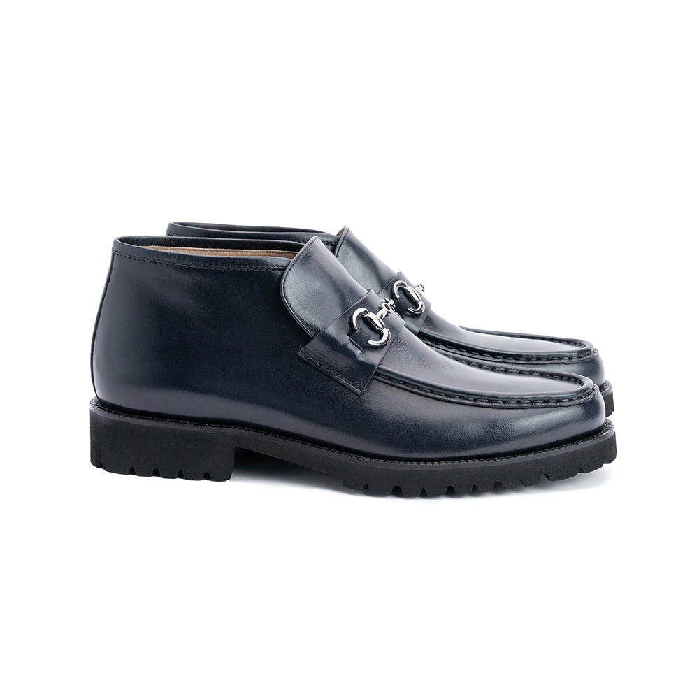 Corrente C0301-5786 Bit Buckle Ankle Boots Dark Navy