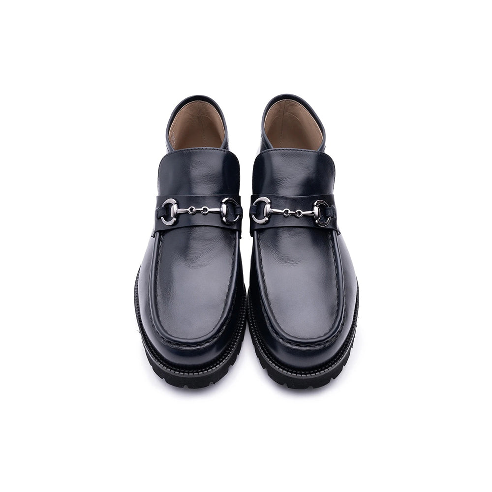 Corrente C0301-5786 Bit Buckle Ankle Boots Dark Navy
