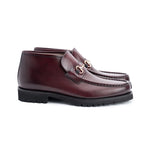 Corrente C0302-5786 Bit Buckle Ankle Boots Burgundy
