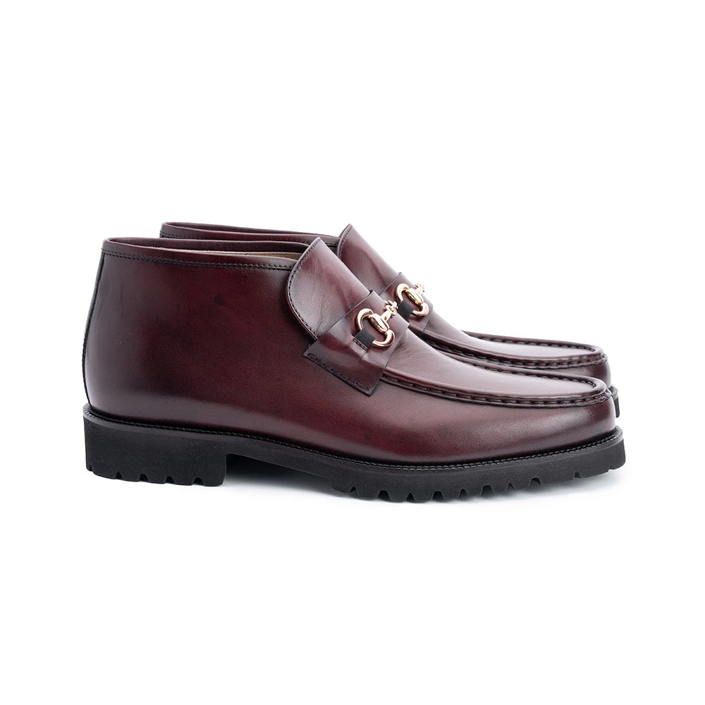 Corrente C0302-5786 Bit Buckle Ankle Boots Burgundy