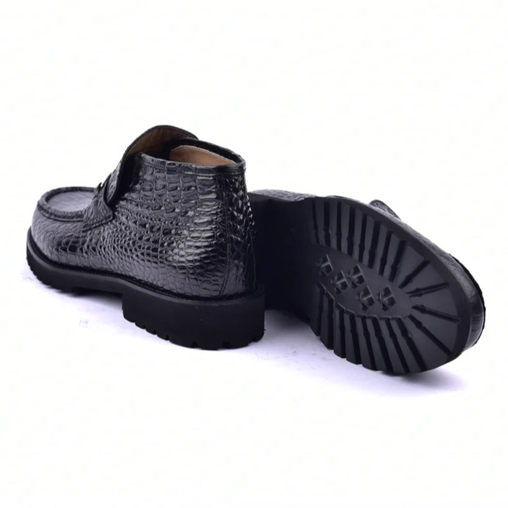 Corrente C03023-5786 Hornback Print Boots Black