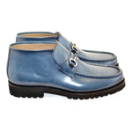 Corrente C031-5786 Bit Buckle Ankle Boots Ocean Blue