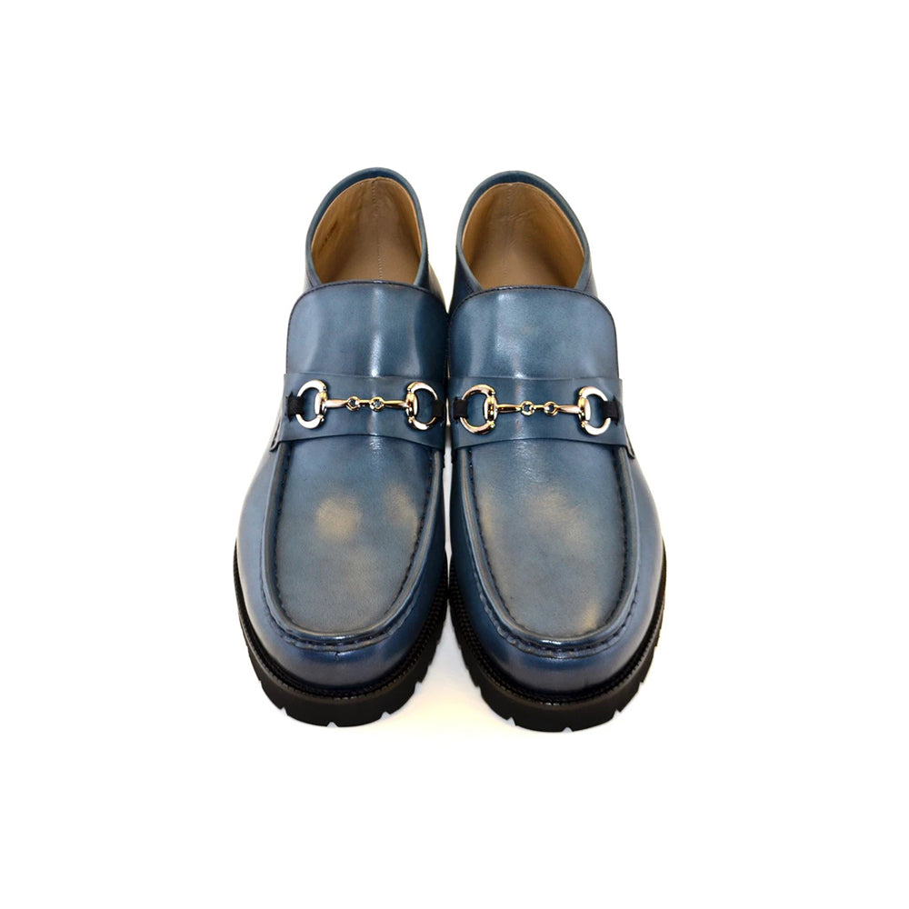 Corrente C031-5786 Bit Buckle Ankle Boots Ocean Blue
