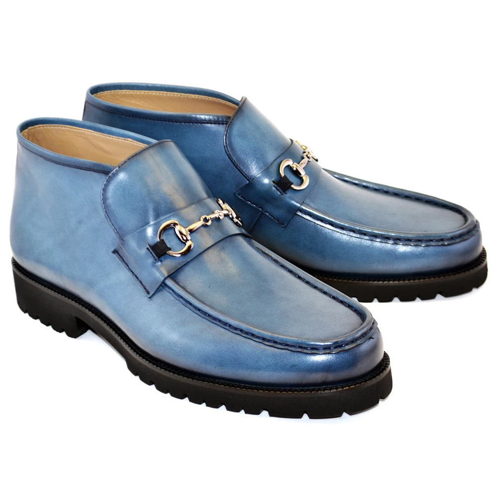 Corrente C031-5786 Bit Buckle Ankle Boots Blue
