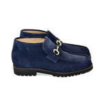 Corrente C032-5786S Bit Buckle Suede Suede Ankle Boots Navy