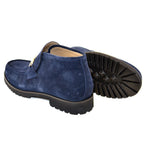 Corrente C032-5786S Suede Bit Buckle Ankle Boots Navy