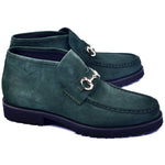 Corrente C03201-5786S Suede Bit Buckle Ankle Boots Green
