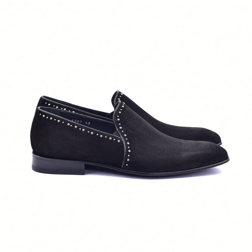 Corrente C04-4981S Suede Loafers Black