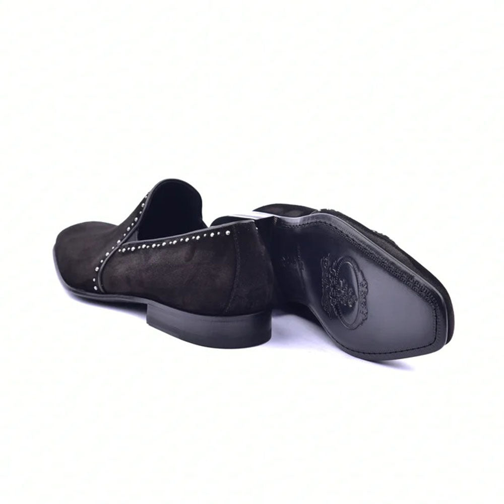 Corrente C04-4981S Suede Loafers Black