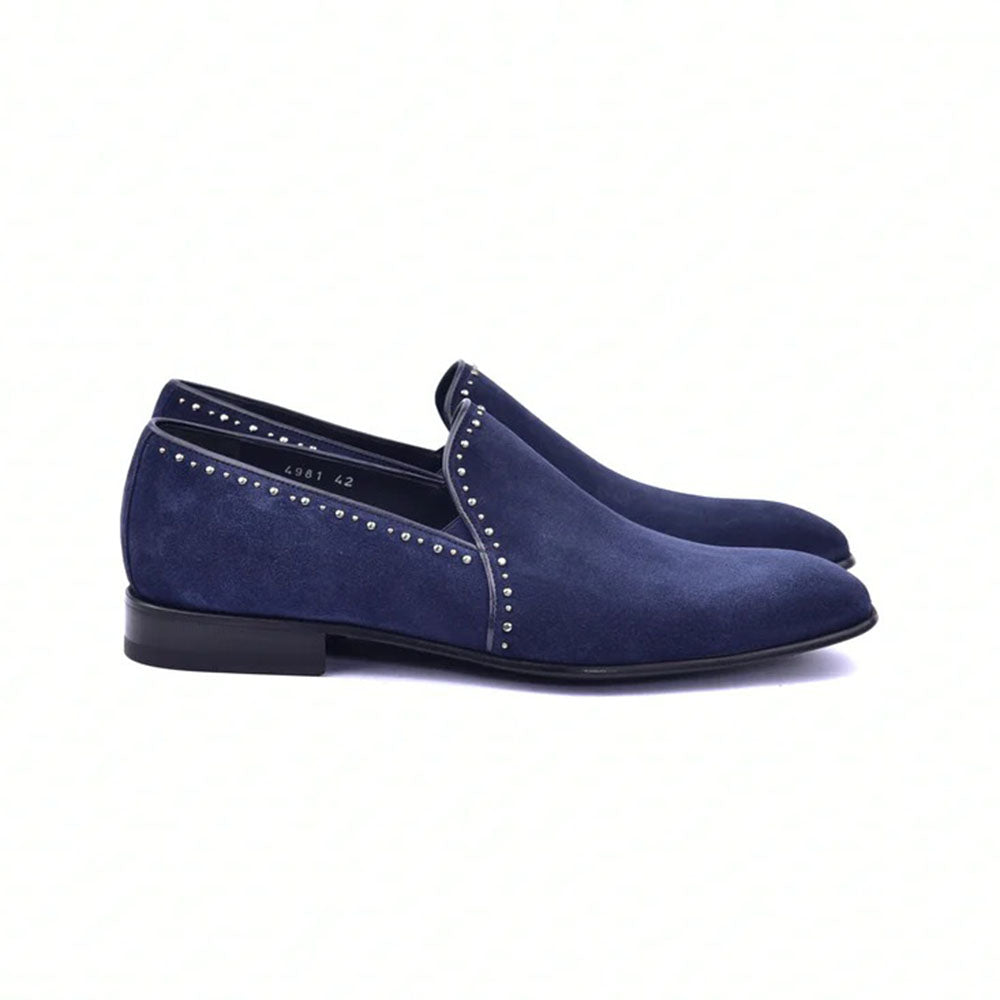 Corrente C041-4981S Suede Loafers Navy