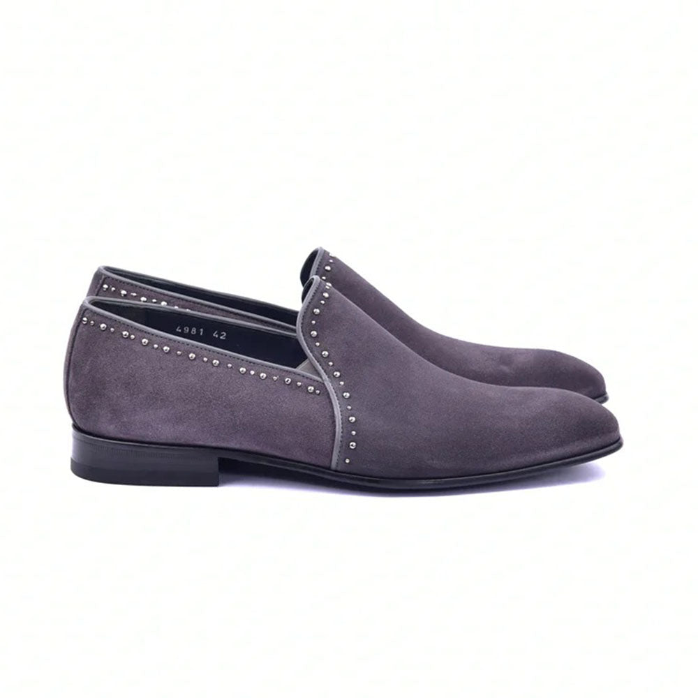 Corrente C042-4981S Suede Loafers Grey