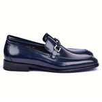 Corrente C0433-6415 Lux Calfskin Buckle Loafers Navy