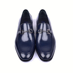 Corrente C0433-6415 Lux Calfskin Buckle Loafers Navy