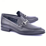 Corrente C111-4428 Grain Leather Loafers Black