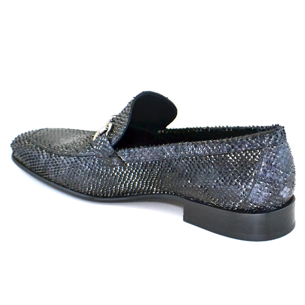 Corrente C111-4428 Python Buckle Loafers Black Multi