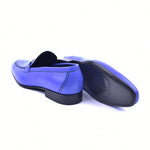 Corrente C11101-4428 Grain Leather Loafers Electric Blue