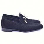 Corrente Crocodile Suede Loafers Black