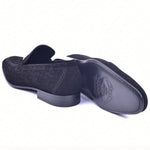 Corrente Crocodile Suede Loafers Black