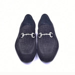 Corrente Crocodile Suede Loafers Black