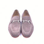 Corrente C11104-4428 Crocodile Printed Suede Loafers Vizon