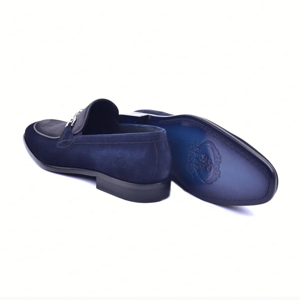 Corrente C11107-6376S Two Tone Suede Bit Loafers Navy