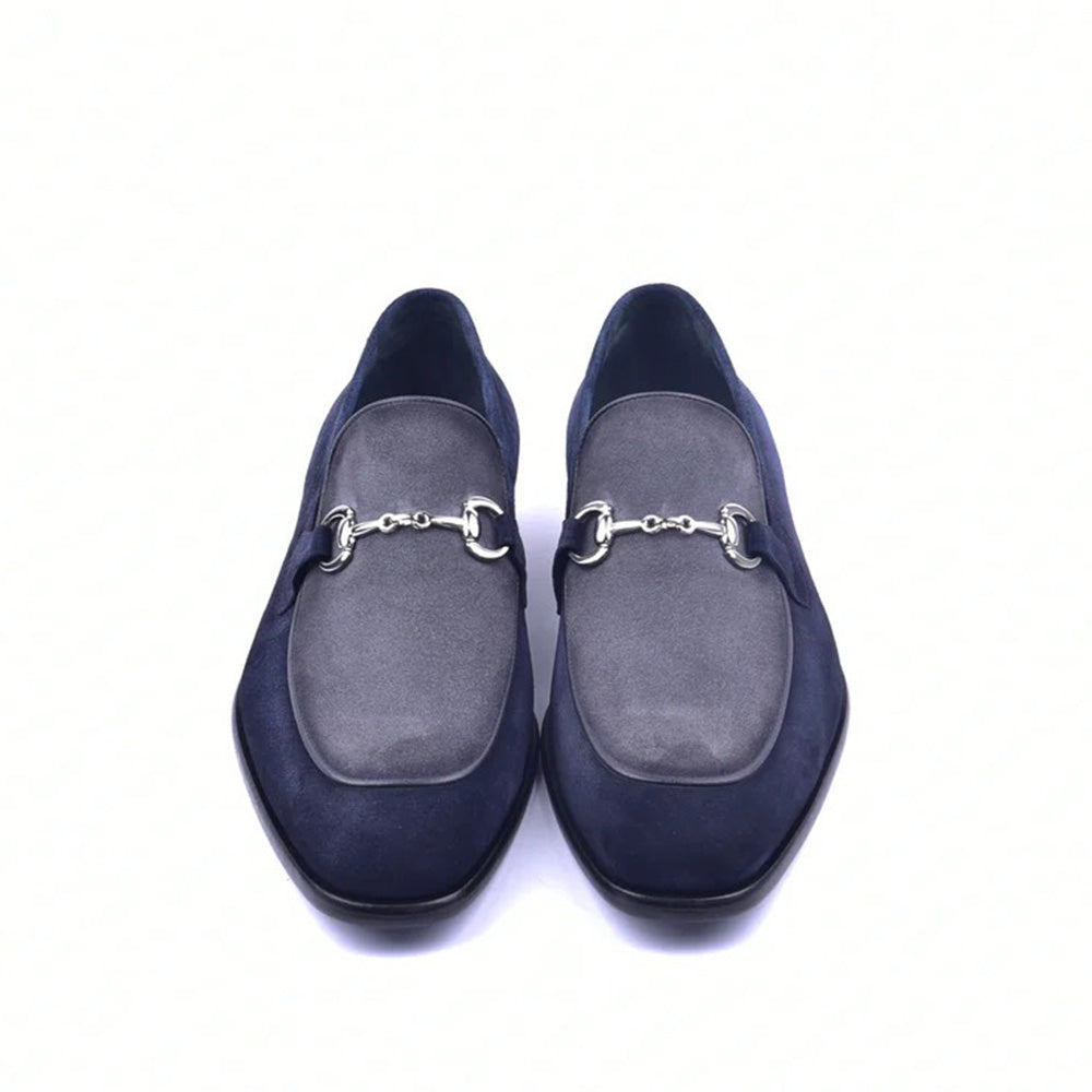 Corrente C11107-6376S Two Tone Suede Bit Loafers Navy