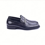 Corrente C11108-6376 Croco Vamp Loafers Black