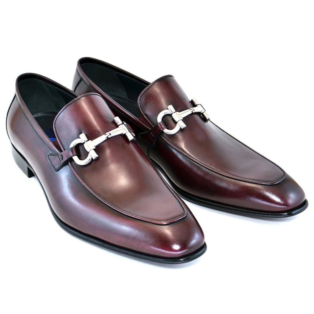 Corrente C119-4851 Bit Buckle Loafers Burgundy