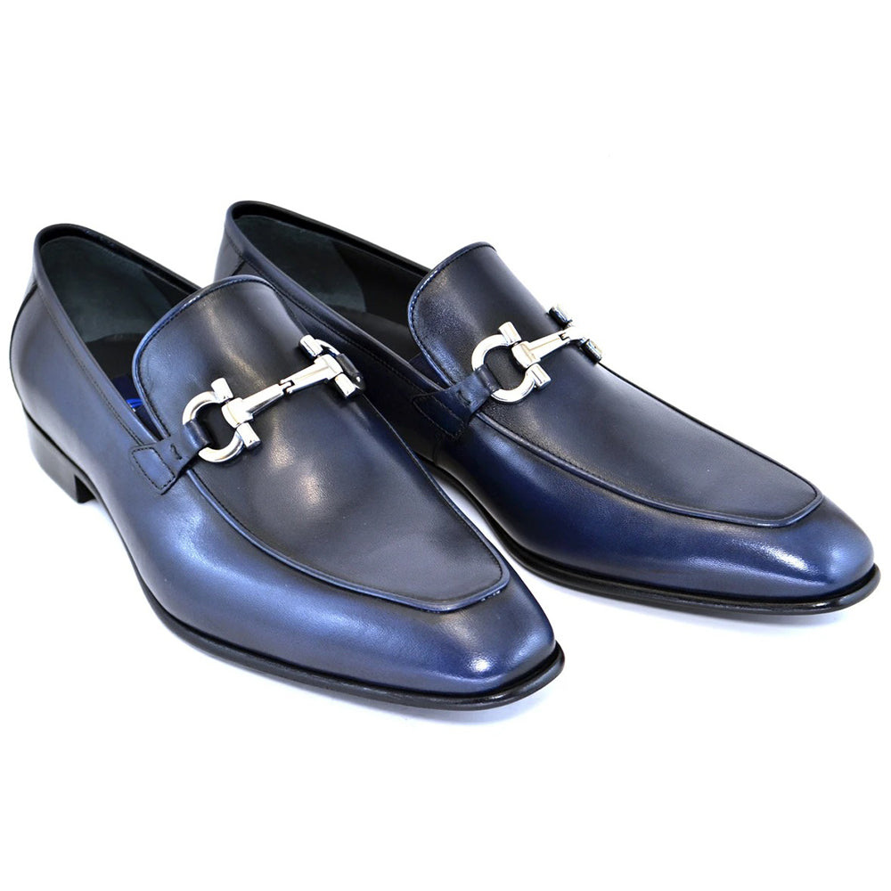 Corrente C120-4851 Bit Buckle Loafers Navy