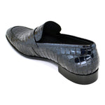 Corrente C123-3470 Croco Leather Loafers Black