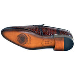 Corrente C01703-3470 Croc Leather Loafers Dark Antiqued Tan