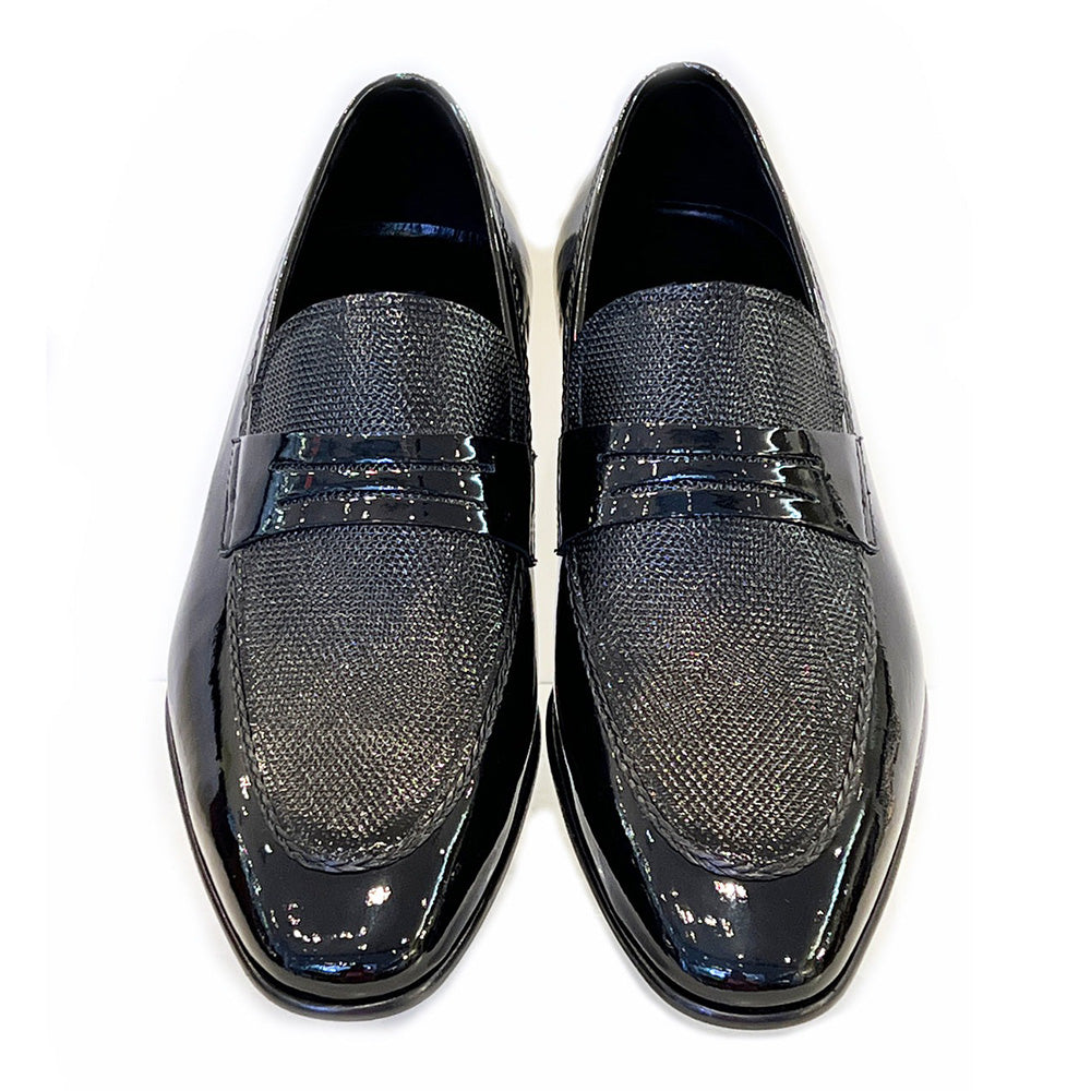 Corrente C12701-3711 Formal Leather Loafers Solid Black