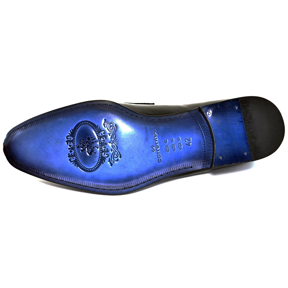 Corrente C129-3711HS Patent Leather Penny Loafers Navy