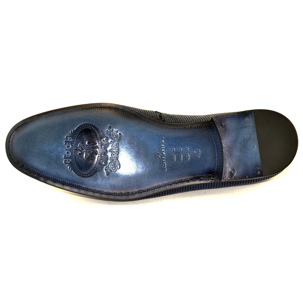 Corrente C135-4661HS Double Monk Strap Vamp Shoes Navy