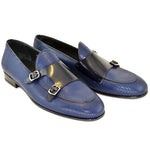 Corrente C135-4661HS Double Monk Strap Vamp Shoes Navy