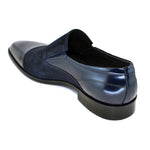 Corrente C140-3519 Cap Toe Loafers Suede Leather Navy