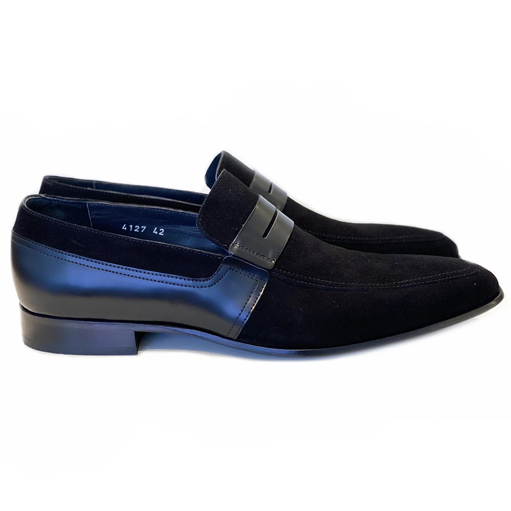 Corrente C141-4127 Loafers Suede and Leather Black