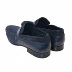Corrente C143-4127 Printed Suede Loafers Dark Navy